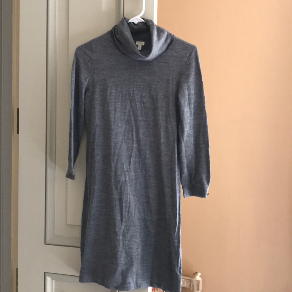 J.Crew Sweater Dress With Button Sleeve Detail